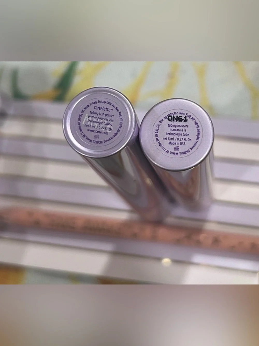 Tarte BUNDLE Tubing Mascara,Tubing Primer, Fake Awake Eyeliner,2 charms/keychain